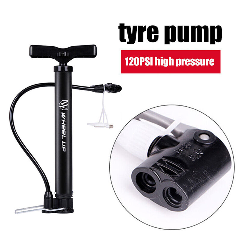 WHEEL UP 120psi Pump Bicycle Tire Air Inflator for American/Presta Valve Newly