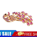 Fashion Purple-Red Peacock Full Crystal Rhinestone Girls Hairpin Hair Clip