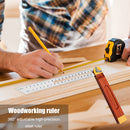 Wooden Marking Angle Rulers Gauges Tri Square Sliding T-Bevel with Wooden Handle