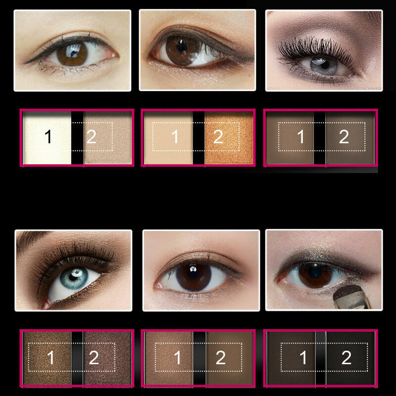 12 Colors Sexy Waterproof Matte Shimmer Palette Eyeshadow Makeup Brush + V2H4