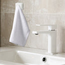 Punch Free Towel Plug Holder Bathroom Kitchen Towels Organizer Rack (White)