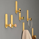 Bag Hat Self-Adhesive Wall Hanger Keys Holder Brass Robe Hook Hanging Rack
