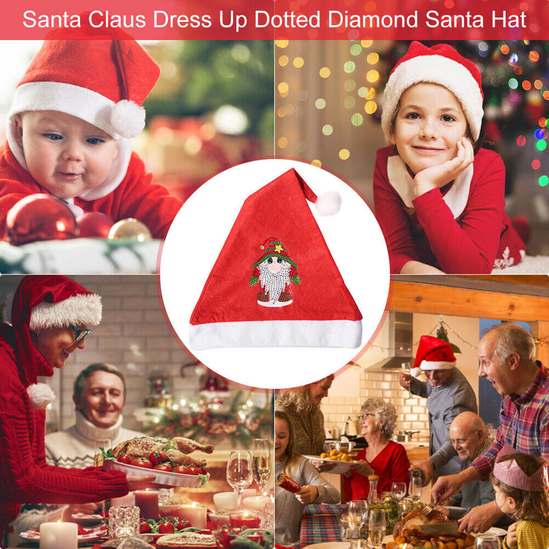 DIY 5D Diamond Painting Kit Rhinestone Christmas Hat Animal Drawing Crafts Gifts