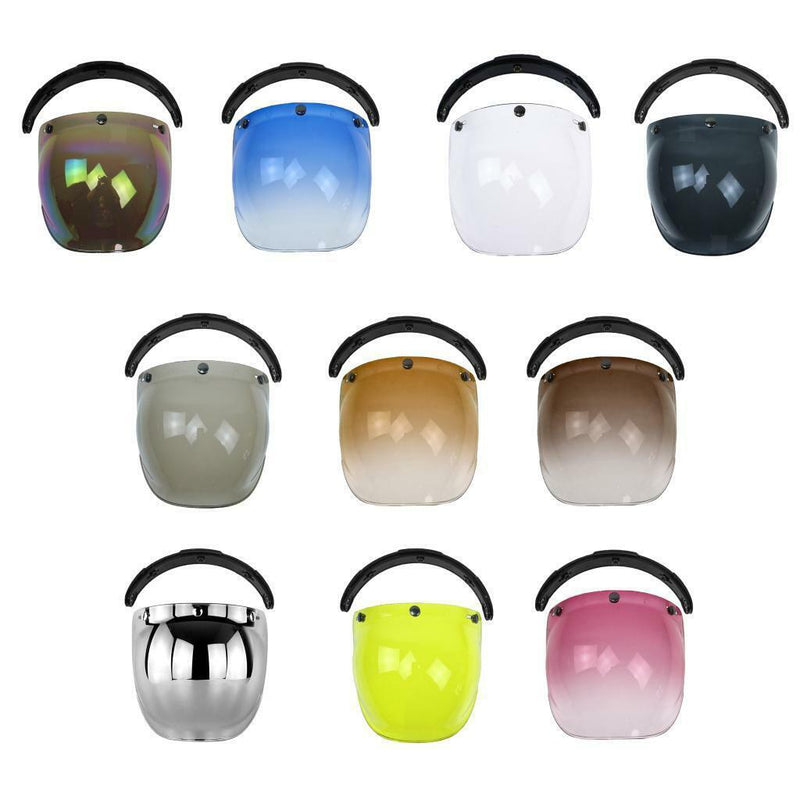 PC Motorrad Bubble Visier Windschutzscheibe Staubdicht UV400 Schutz Silber