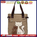 Women handbag canvas bag with cute cat fashion ladies small bags(khaki)