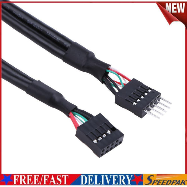 50cm USB 2.0 9 Pin Male to 9 Pin Female Adapter Extension Cable Cord Wire #F
