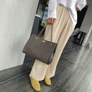 Fashion Designer Leather Shoulder Bag Weave Large Capacity Messenger Handbags