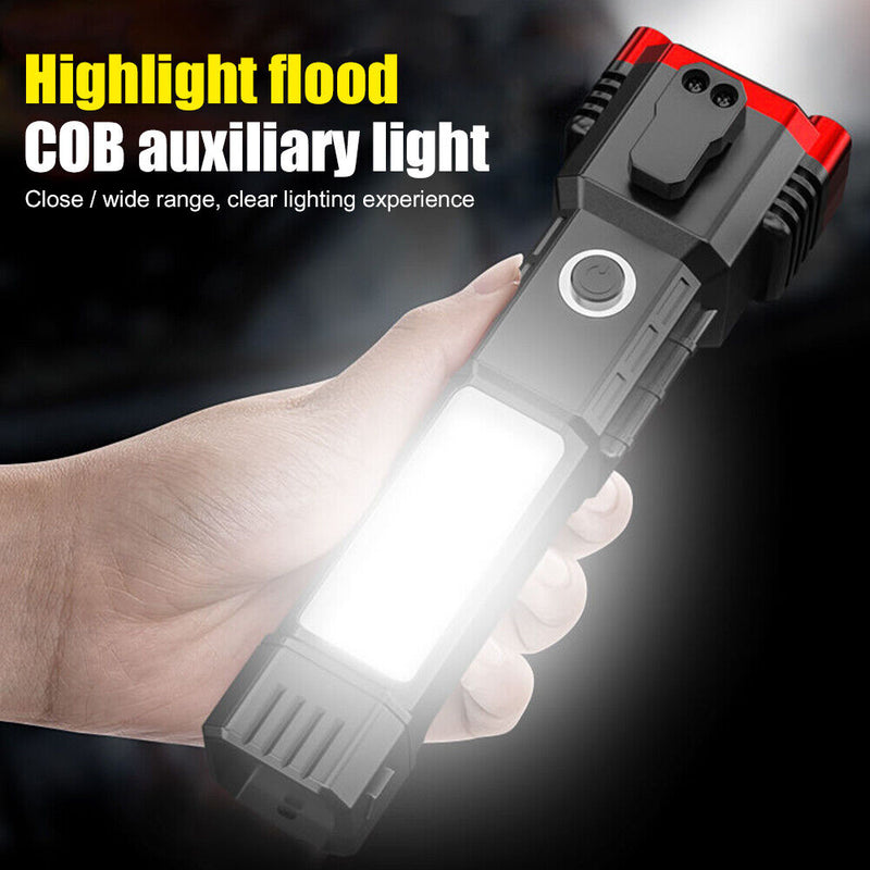 COB LED Flashlight 1200mAh Waterproof Emergency Hammer Working Light for Camping