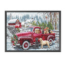 Full Embroidery Cross Stitch Kit Red Car Counted 11CT DIY Needlework Wall Decor