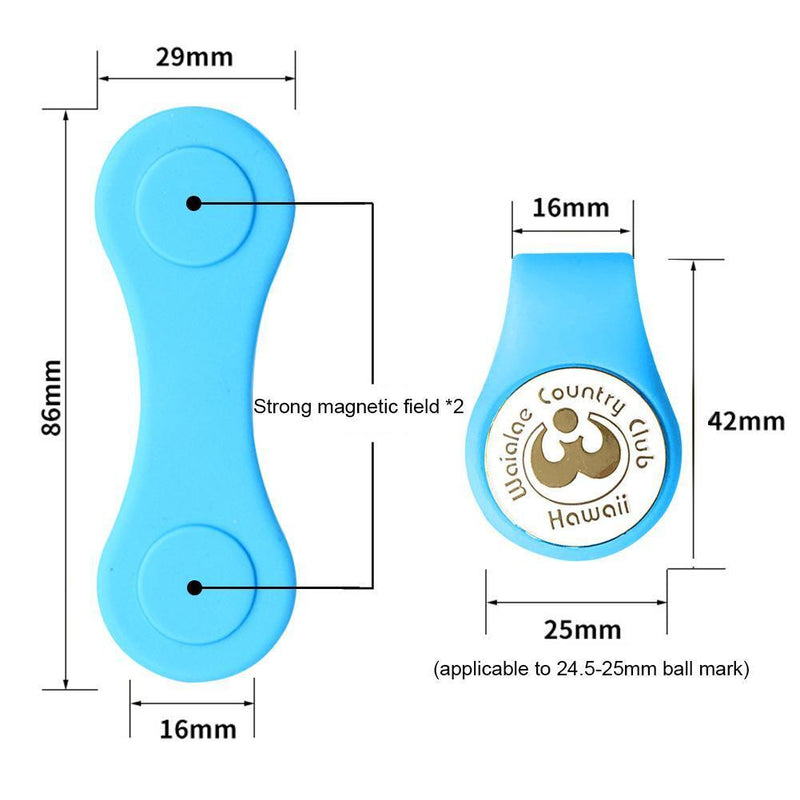 Golf Hat Clip Magnetic Golf Ball Marker for Position Calibrating (Light Blue)