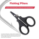 Fishing Plier Scissor Stainless Steel Line Cutting Fishing Tools (Black) Newly