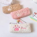 Cosmetic Storage Soft Pen Holder Cat Paw Bag Makeup Pouch Animal Pencil Case