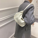 Women Retro Solid Color Messenger Bags Zipper All-match Phone Crescent Bags