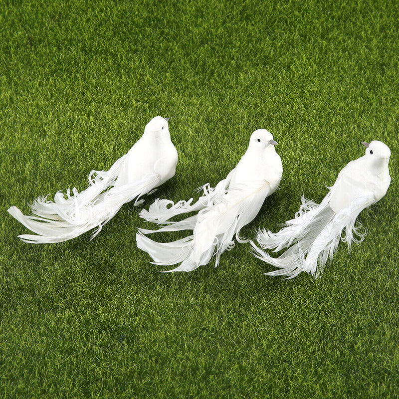 12pcs/set Artificial Foam Pigeon Simulation Feather Birds DIY Garden Decor Craft