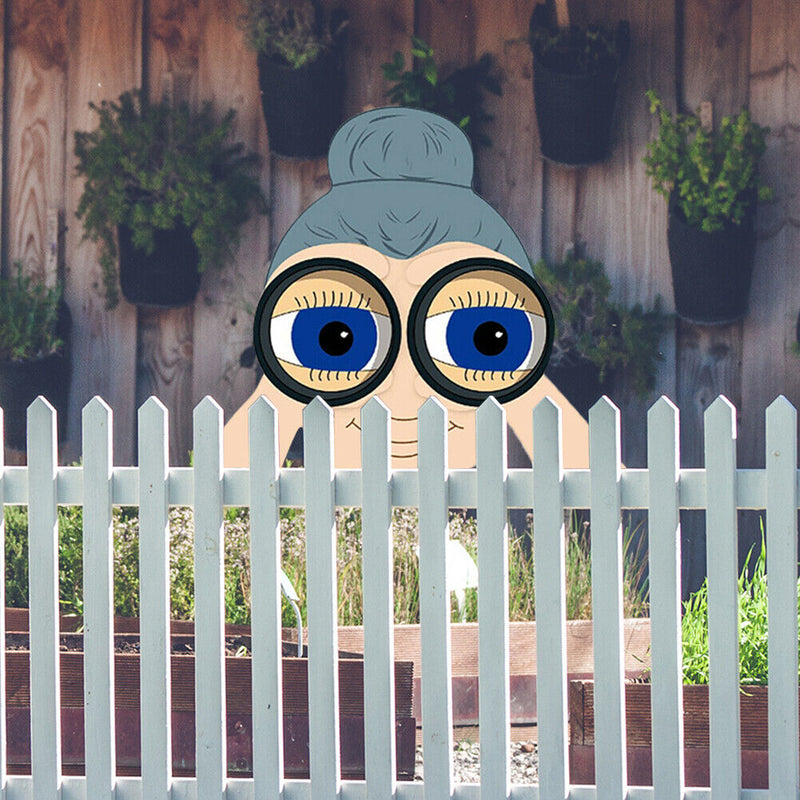 Nosy Old Man Lady Peeping Watching You Yard Art Crafts Decor Outdoor Ornaments
