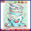 Hand Painted Oil Paint by Numbers DIY Tea Cup Drawing Wall Art Decoration G