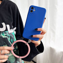 Hanging Ring Phone Silicone Chain Anti-Lost Lanyard Bracelet (Peach Red)