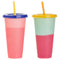 Discoloration Temperature Multicolor Straw Cup Drink Ware Coffee Plastic Cup