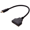 Male Black HDMI-compatible To Double HDMI-compatible Female Adapter Connect