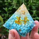 Crystal Energy Orgone Pyramid Mold Wealth Prosperity Peridot Heal Gem (5cm)