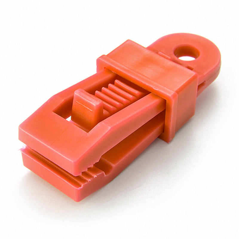 10pcs Outdoor Large Canopy Wind Rope Clamps Windproof Tent Clips (Red) Newly