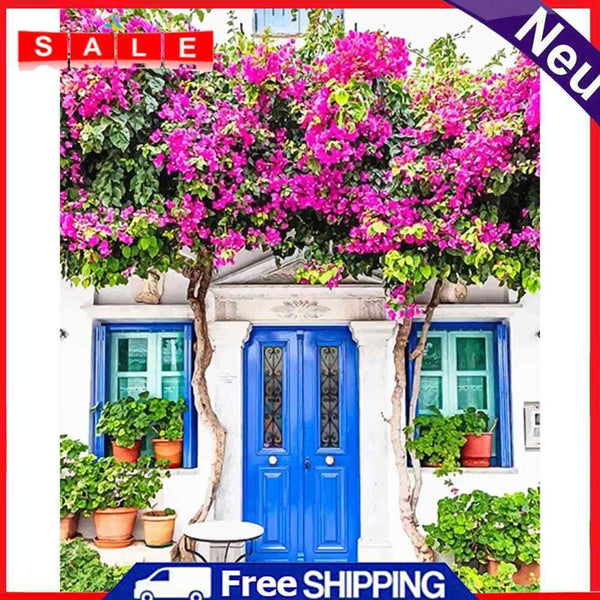 Front Yard Tree Hand Painted Picture Oil Painting By Numbers DIY Kit No Frame