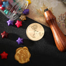 Moon Star Pattern Wax Seal Fire Painting Stamp for Scrapbook Envelope Gift Cards
