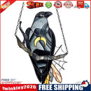Window Hanging Crow Witch Ornament Stained Glass Home Wall Garden Decor