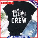 Independence Day Print Letter Tea T-Shirt (Black S)