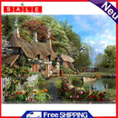 Painting By Numbers DIY Country Villa Hand Painted Canvas Oil Art Picture Kit