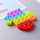 Silicone Push Bubble Fidget Anti Stress Autism Need Toys Rainbow (Cactus ) Newly