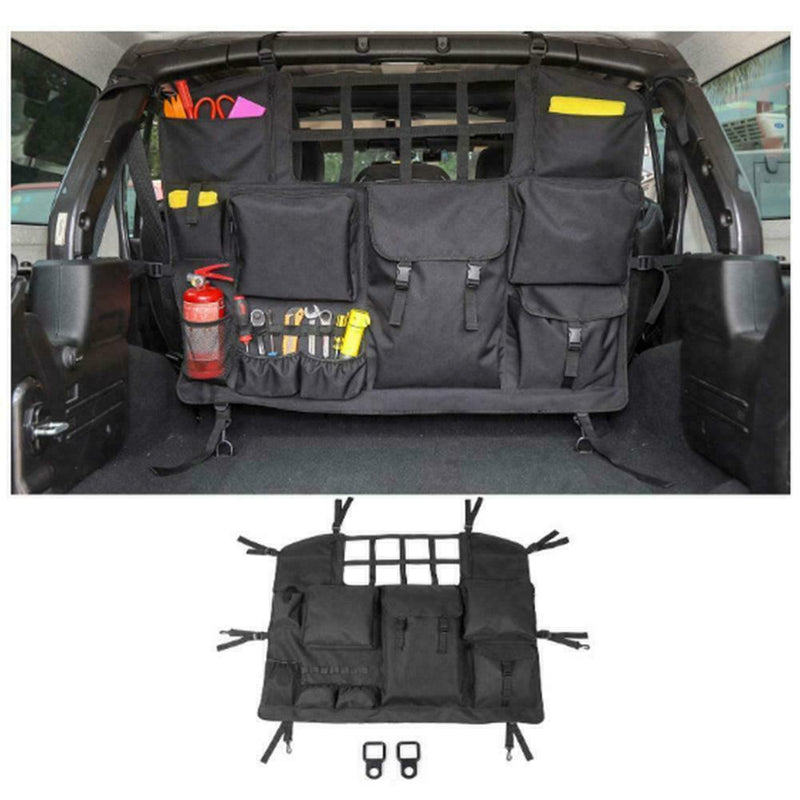 Multi Pockets Storage Organizer Cargo Bag Rear Bench For Jeep Seat Cover T9J5