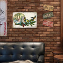 Tin Wall Signs Retro Painting Christmas Bird Metal Plate Poster for Bar
