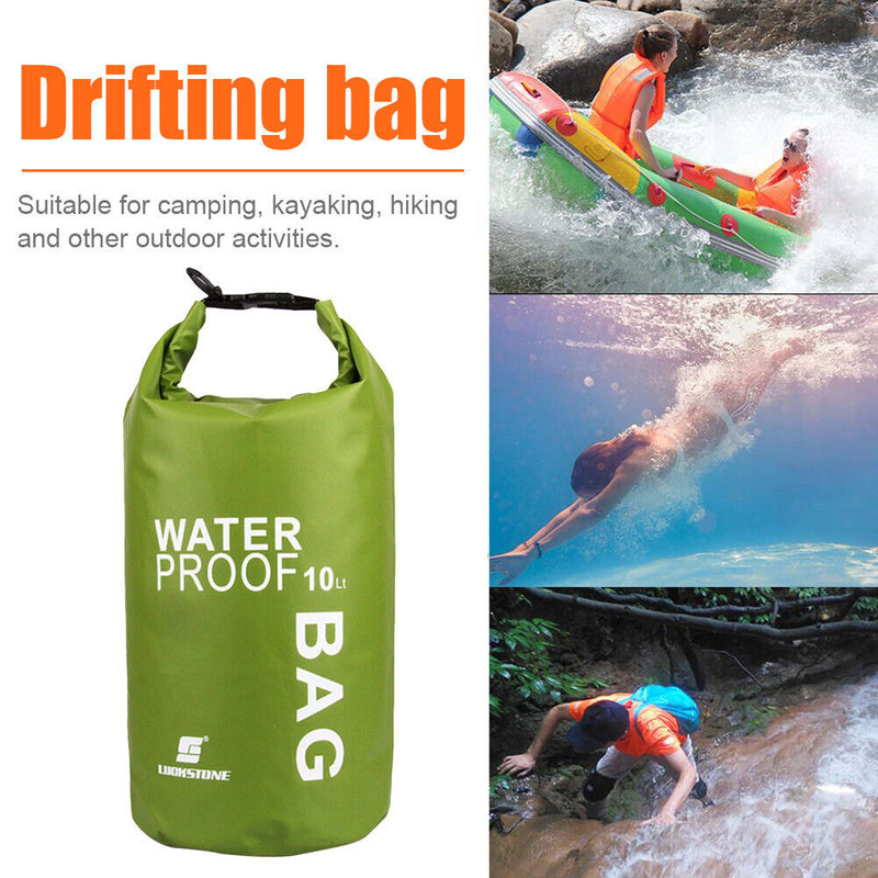 Swimming Bag Waterproof Dry Sack Storage Trekking Boat Phone Pouch (Green) Newly