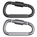 2pcs D-ring Locking Carabiner Clip Hanging Hook Buckle EDC Tools (Black)