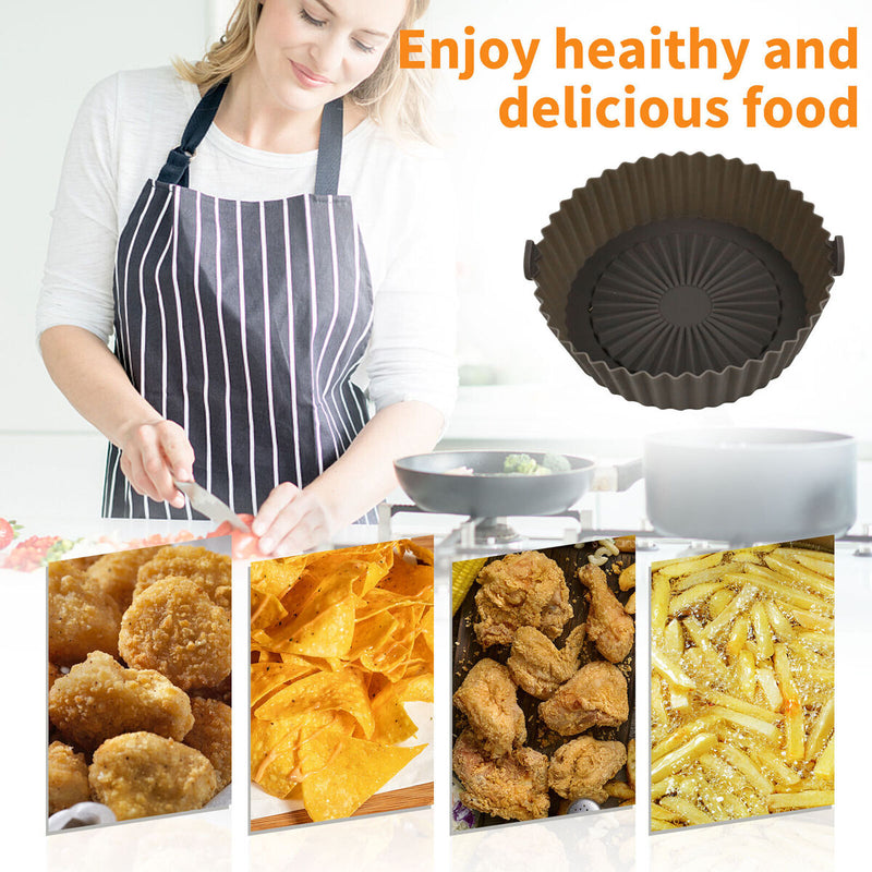 Air Fryer Silicone Pot - Replacement of Parchment Liner Paper (3pcs Set) Newly
