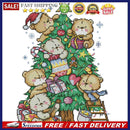 Christmas Bear Printed Cross Stitch Kits DIY 11CT Xmas Home Decor Children Gi