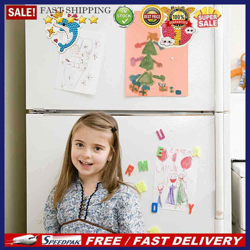 2pcs DIY Refrigerator Magnet Diamond Drawing Full Round Drill Dolphin (BXT-2)