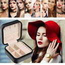 Portable Earrings Rings Storage Box PU Leather Jewelry Display Case (Black)