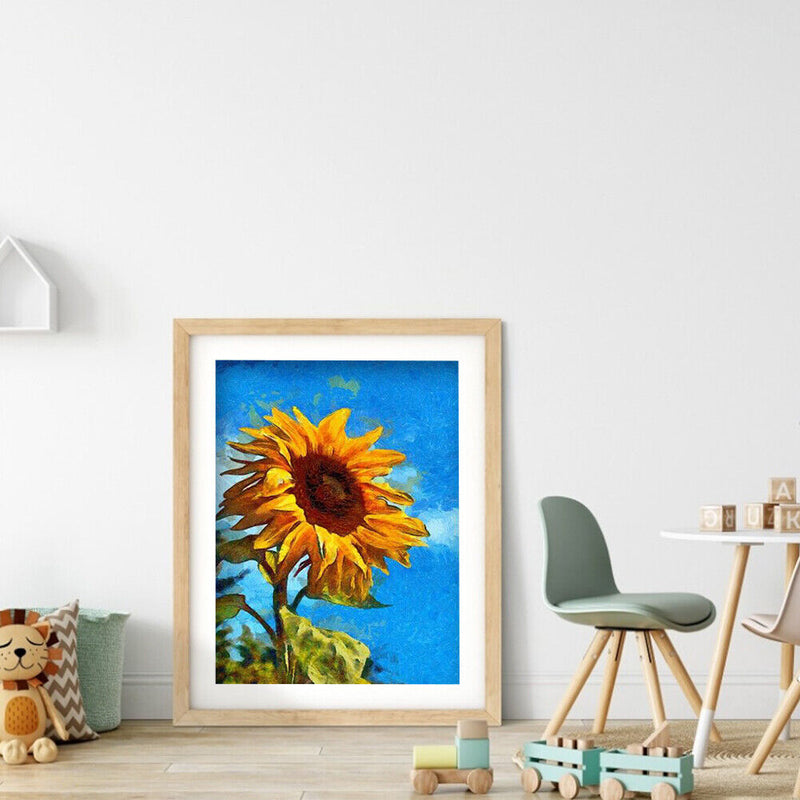 Yellow Sunflower Colouring Oil Canvas DIY Hand Painted Paint By Numbers Gift Kit