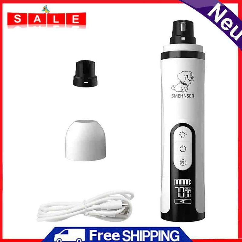 Painless Dog Nail Clipper Rechargeable Pet Quiet Cat Paws Trimmer with LED Light