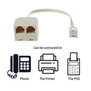 Telephone Splitter, RJ11 6P4C 1 Male to 2 Female Adapter,2 Way G9V0 RJ11 H7I8