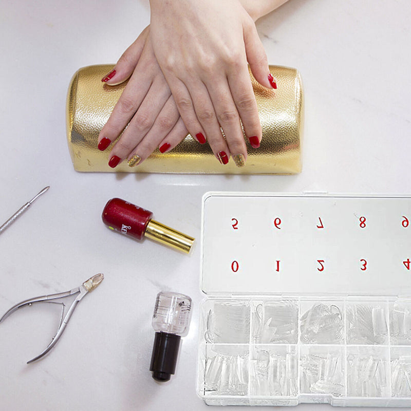 2 Pieces Nail Tip Box Plastic False Nail Art Tips Storage Box with 10 Grid Newly