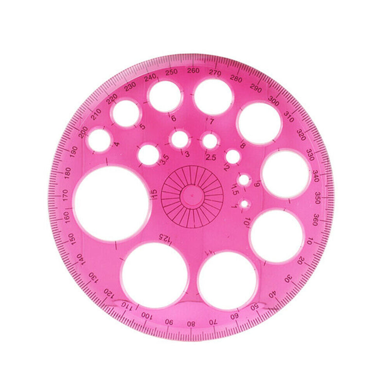 360 Degree Round Ruler Circle Office School Drafting Template Protractor Newly