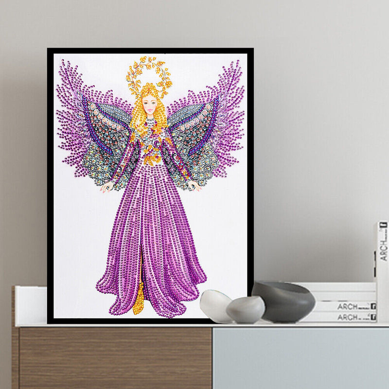 Purple Angel Craft Diamond Painting Rhinestone 5D Special Shaped DIY Mosaic Kit