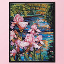 Full Embroidery Set Cross Stitch Thread Needlework Kit 11CT Lake Flower Art