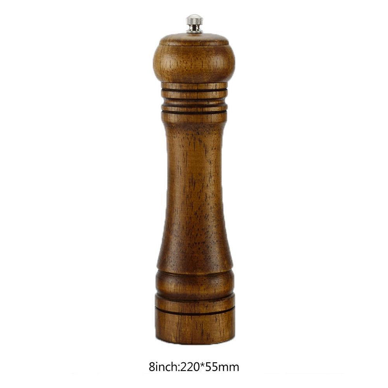 Ceramic Core Solid Wood Manual Grinder Salt Pepper Mill Spice Jar (8inch)