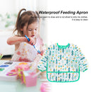 Cute Baby Feeding Bibs Kids Waterproof Long Sleeve Feeding Apron Fit 0-6 Ye