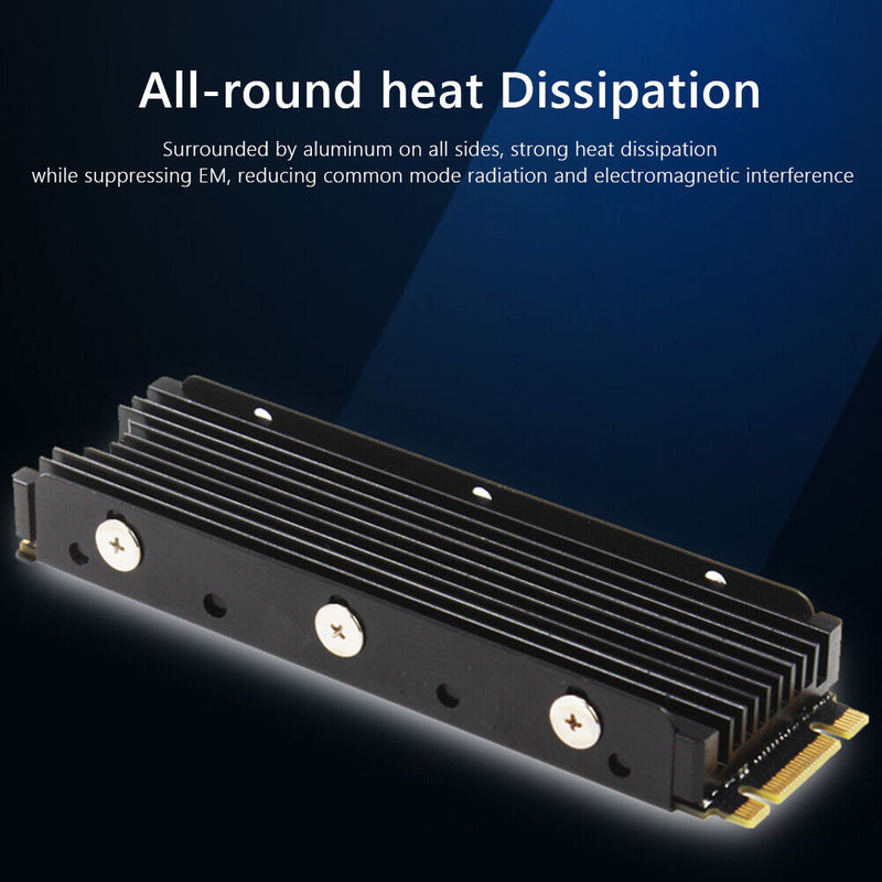 JEYI M.2 NVME NGFF 2280 SSD Heatsink Computer Cooling Thermal Pad (Black) Newly