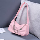 Casual Ladies Solid Color Butterfly Chain Underarm Bag Women Small Hobos Purse